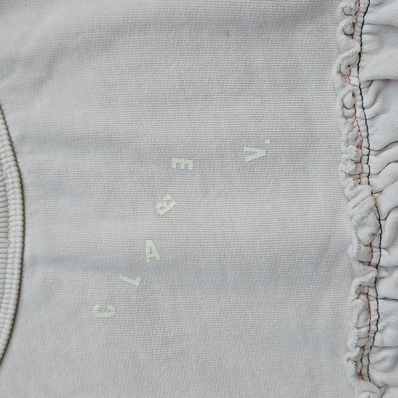 CLARE VRuffle Cotton Sweater In White Size Small - Picture 5 of 6